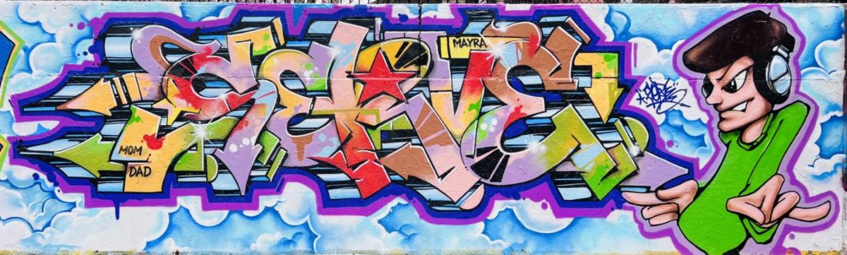 Graffiti at the Graffiti Hall of Fame in New York City.